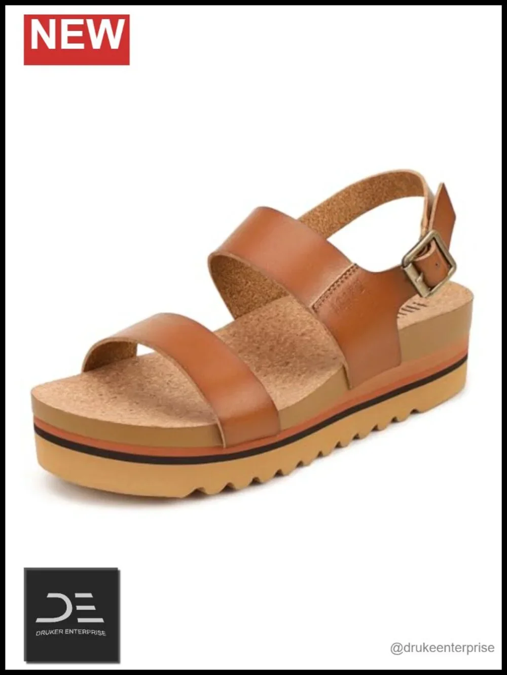 Platform Sandals Wedge Ankle Strap Buckle Cushioned Arch Support Non-Slip EVA